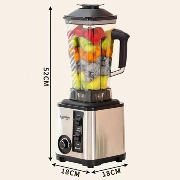 BARDEFU LM-High-end Quality 3 In 1 Stainless Steel High-power 3L Blender - Silver Black