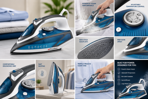 Binatone Smooth Gliding Steam Iron (SI-2410) - Blue + 2 Years Warranty